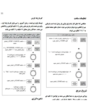 راهنمای فارسی مایکروویو ال جی mh8265